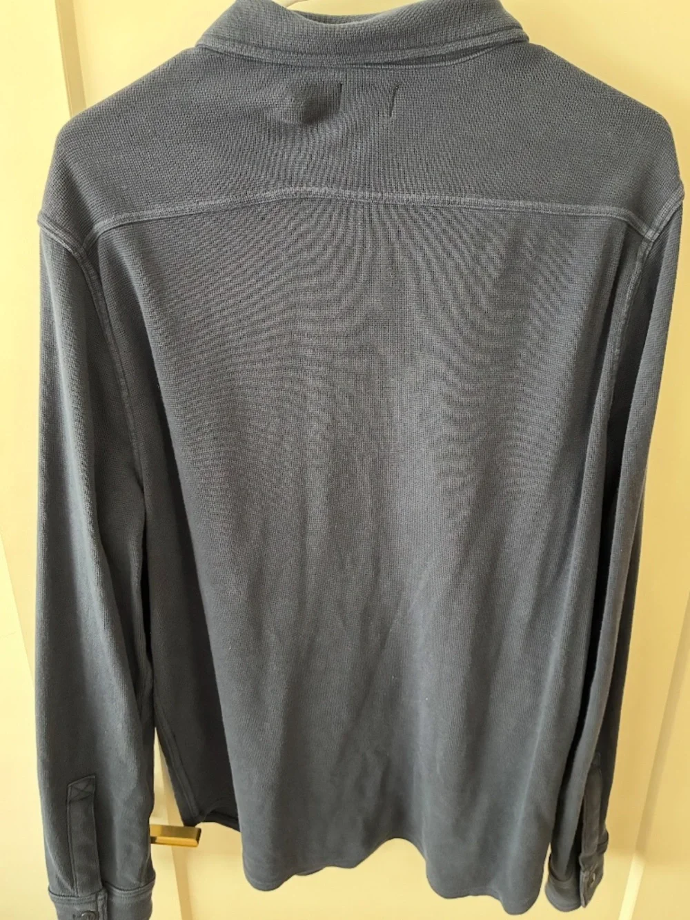J.Crew Cotton Waffle Shirt Dark Indigo Navy Size Medium
